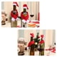 thumbnail image 4 of Matsuzay Cubierta de botella de vino de Navidad piezas Papá Noel Bufanda de Navidad Sombrero Decoración de de comedor Arreglo Kits de decoración para fiestas, 4 of 6