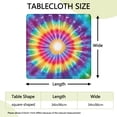 thumbnail image 2 of Rainbow Tie Dye Radial Pattern Square Fitted Tablecloth with Elastic Edge,Square Table Cover,Washable Elastic Table Cover for Home Kitchen Party Decor 34"x34", 2 of 6