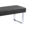 thumbnail image 3 of Armen Living Amanda Contemporary Dining Bench in Gray Faux Leather and Chrome Finish, 3 of 3