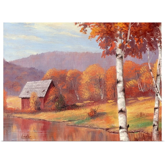 Great BIG Canvas | Rolled Thomas Linker Poster Print entitled Autumn Fire