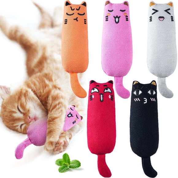 5PCS Christmas Pet Toy Cute Expression Creative Cat Toy Pet Chew Toy