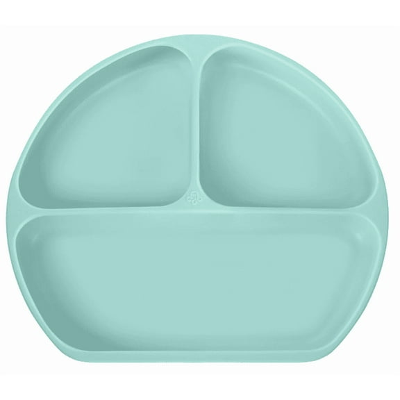 Octopod® Silicone Suction Triangle Plate for Babies and Toddlers – BPA-Free, Non-Slip Divided Plate for Baby-Led Weaning, Self-Feeding, and Mess-Free Mealtime (Baby Blue)