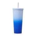 thumbnail image 5 of Mainstays 26 oz Double Wall Plastic Ombre Painting Textured Tumbler, Blue, 5 of 6