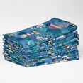 thumbnail image 2 of Vargottam Designer Cotton Canvas Napkins - Set of 12, 20-Inch, Blue Ocean Print, Durable & Absorbent Cloth Napkins for Dining, Parties, and Home Decor - Machine Washable, 2 of 7