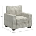 thumbnail image 7 of Weston Home Svolvar Modern Fabric Upholstered Square Arm Accent Chair, White/Gray Herringbone Pattern Fabric, 7 of 7