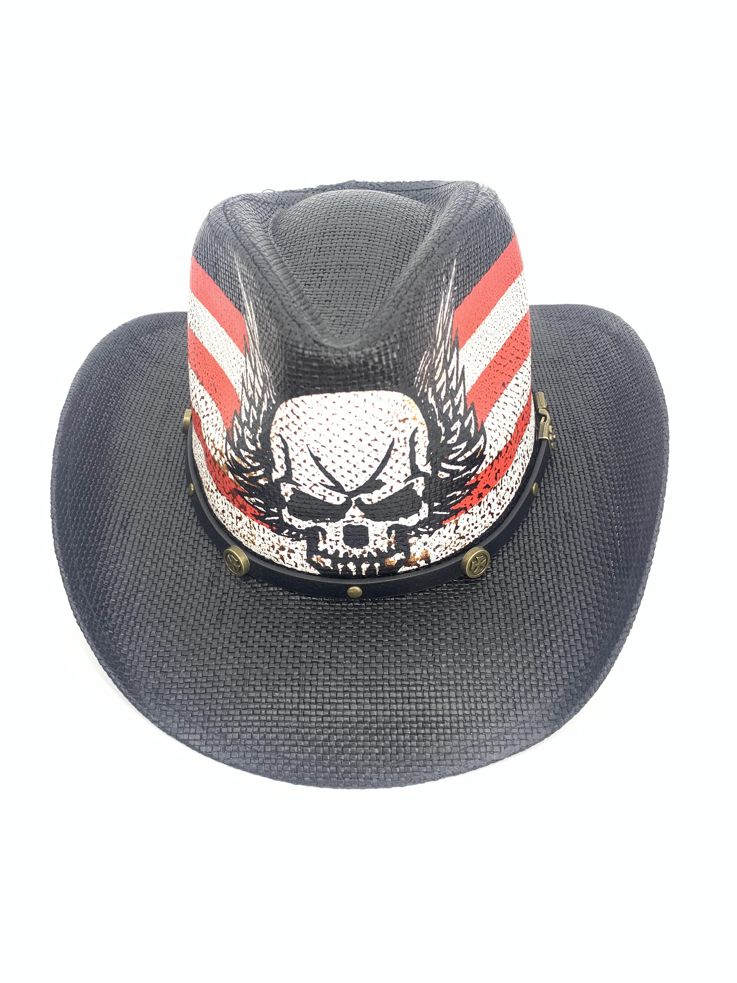 US Flag Skull Wing Toyo Western Cowgirl 