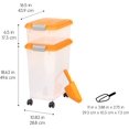 thumbnail image 6 of IRIS USA 30 lbs & 11 lbs Combo Airtight Dog Food Storage Container, Stackable Treat Box, 2-Cup Scoop, Casters, Keep Fresh, Easy Mobility, Orange, 6 of 7