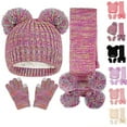 thumbnail image 6 of New Solid Color Jacquard Children's Hat Scarf Three Piece Stock Double Hat Long Neck Warm Suit Lost Boys Hats, 6 of 7
