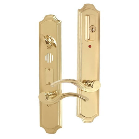 Brass Entrance Single - Door Lock Bright Solid Brass Left Hand Entrance Lock/Alarm | Renovators Supply