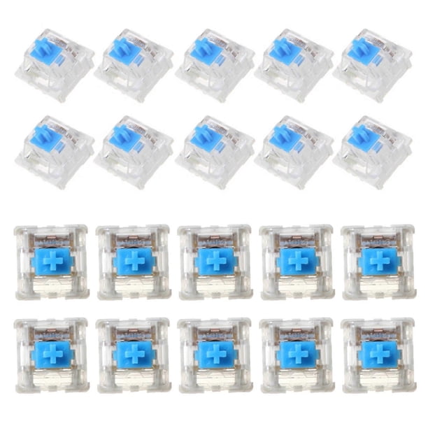 10Pcs 3 Pin Mechanical Keyboard Blue Switch for Cherry MX Keyboard Tester Kit 60g Force PCB Mounted