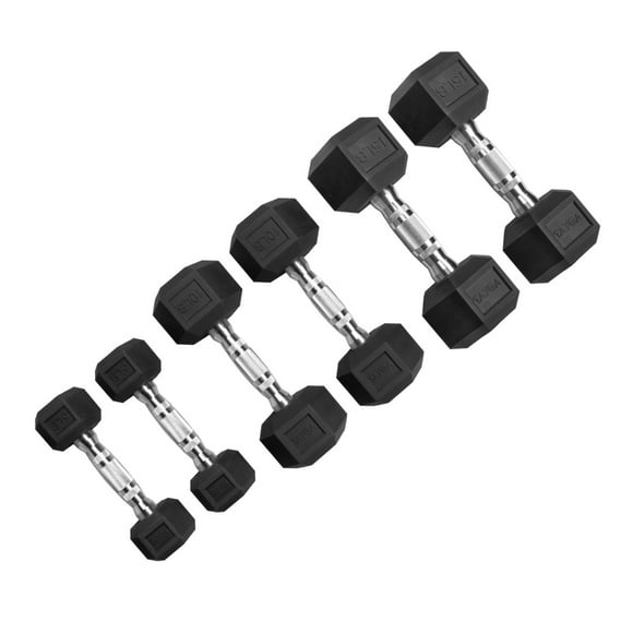 Set Mancuernas Hexagonales Tayga Par 5lb, 10lb Y 15 Lb PVC