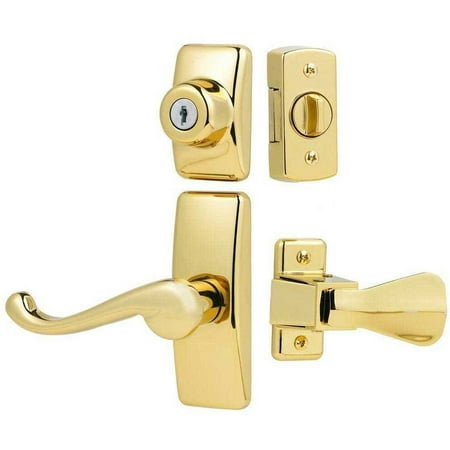 Ideal Deluxe Storm And Screen Door Lever Handle And Keyed Deadbolt