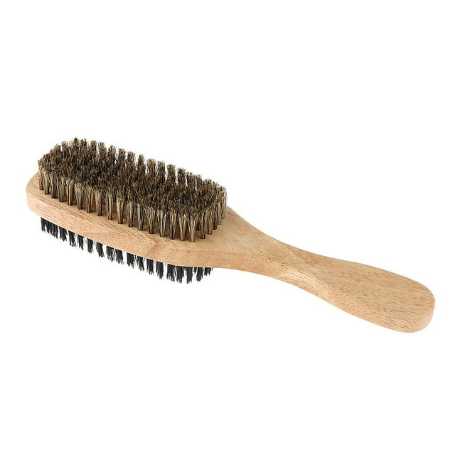 Dual Sides Detangling Cleaning Styling Brush with Wood Handle 23.5x6x4.5cm