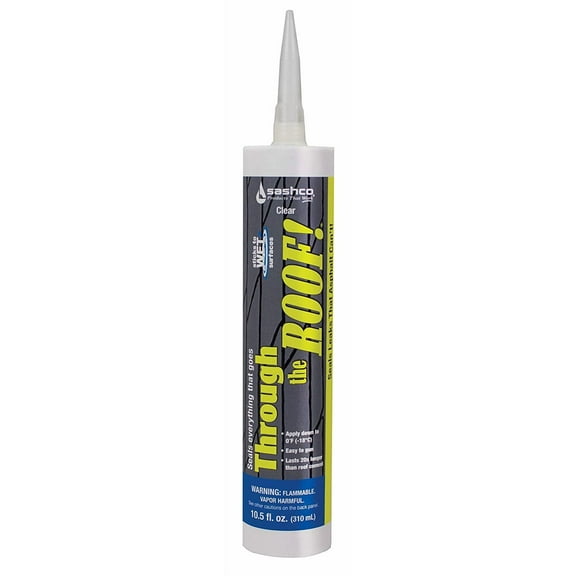 Sashco Through The Roof Sealant, 10.5 Ounce Cartridge, Clear Pack of 12