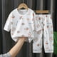 thumbnail image 3 of Kids Clothes Three Quarter Sleeve Home Cotton  Sleepwear Children's Clothing Boy Girl Autumn Winter Tops Pants SuitsChildrenSets, 3 of 6