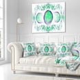 thumbnail image 2 of Designart Green Exotic Pattern on White - Abstract Throw Pillow - 18x18, 2 of 4