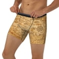 thumbnail image 3 of Picia Old Vintage Map Of Sea Pattern Men's Athletic Long Leg Briefs , Performance Stretch Underwear，Moisture-Wicking, 3 of 7