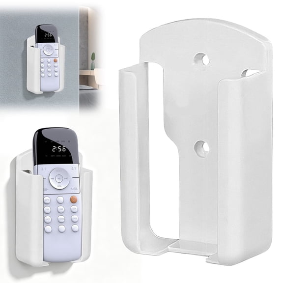 Plastic Wall Mount Remote Control Holder, Punch-Free Wall Caddy Storage Rack, Multi-Purpose Wall Organizer for TV Air Conditioner Remote Small Household Gadgets