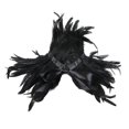 thumbnail image 2 of Chal de plumas, chal de plumas negras, decoración, vestido Punk con cordones, accesorios de disfraz de , Poncho envolvente para el hombro, capa Fernando Capa chal mujer, 2 of 8