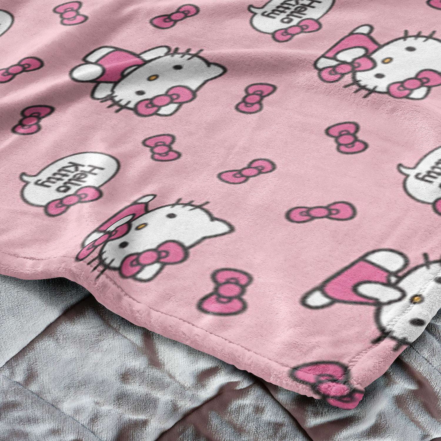 Hello Kitty Let's Bow Pink Silk Touch Throw Blanket