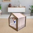 thumbnail image 3 of Love Pet House, Hearts Retro Painted Ornamental Love Shapes Simple Minimalistic Design Art, Outdoor & Indoor Portable Dog Kennel with Pillow and Cover, 5 Sizes, Dark Coral and White, by Ambesonne, 3 of 5