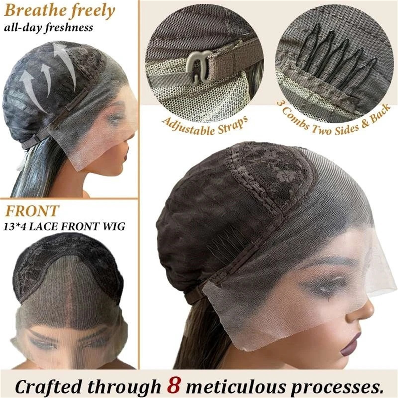 High Heat Fibre Ash Blonde Highlights HD Lace Wigs for Women 13x4 Glueless Short Bob Wavy Wig