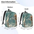 thumbnail image 2 of Disketp Starry Sky Cloud Fox print Canvas Backpack Lightweight Travel Daypack Student Rucksack Laptop Backpack-Medium, 2 of 5