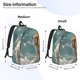 thumbnail image 2 of Disketp Starry Sky Cloud Fox print Canvas Backpack Lightweight Travel Daypack Student Rucksack Laptop Backpack-, 2 of 5