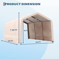 thumbnail image 6 of EastVita 10x15FT Outdoor Portable Storage Shed with Roll-Up Door Vent Khaki, 6 of 7