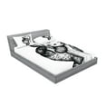thumbnail image 2 of Ambesonne Animal Fitted Sheet & Pillow Sham Set, Little Panda Bear, Queen, Black and White, 2 of 2