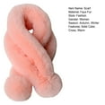 thumbnail image 7 of dianhelloya Thickened Wide Plush Ball Noble Thermal Scarf Female Autumn Winter Solid Faux Fur Scarf Wrap Dark Pink, 7 of 7