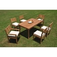thumbnail image 4 of Grade-A Teak Dining Set: 6 Seater 7 Pc: 60" Rectangle Table And 6 Veranda Chairs (2 Arm & 4 Armless Chairs) Outdoor Patio WholesaleTeak #WMVRj, 4 of 4