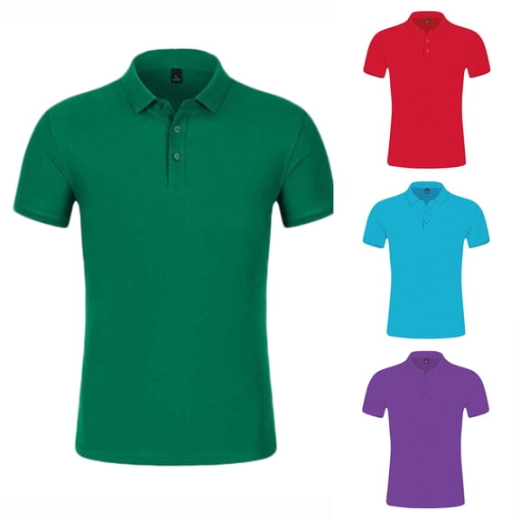 Men's Polo Shirts Classic Fit Short Sleeve Casual Solid Cotton Polo Shirt