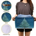 thumbnail image 7 of 1-Pack Square Closet Organizers with Handles Open Basket Bins Watercolor Christmas Tree Storage Basket for Home Office, 7 of 7