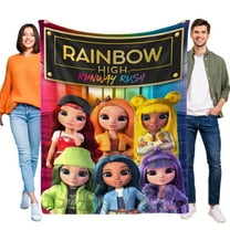 Rainbow High Dolls-themed Pals Plush Throw Blanket Gifts for Fans Girls Boys Women Present Suitable for a variety of settings 40''*60''(100*150cm)