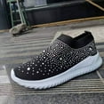 thumbnail image 5 of Babysbule Shoes Women, Women's Ladies Ankle Flat Loafers Crystal Fashion Bling Sneakers Casual Shoes, 5 of 9