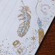 thumbnail image 4 of 1 juego de 12 sobres con estampado de plumas en caliente, papel kraft para cartas, invitaciones navideñas, manualidades navideñas (blanco, 4 sobres, 8 hojas), 4 of 6