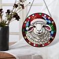 thumbnail image 4 of Pawberry Sheep Window Hanging Stained Glass, Sheep Suncatchers for Windows Stained Glass, Stained Glass Sheep suncatcher, 4 of 7