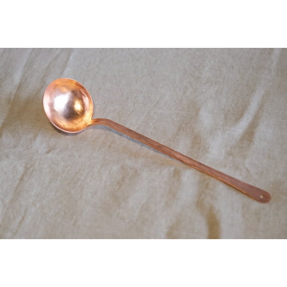 Wollet Handmade Pure Copper Soup Spoon 28.5*6.5cm, Thick Copper Hot Pot Colander,Solid Copper Rice Spoon 28*7cm, Long Handle Copper Spatula