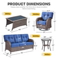thumbnail image 5 of Bellefurn Luxury 5 Piece Outdoor Furniture Set with Swivel Glider Chairs,Sofa and Coffee Table,High Back Outdoor Conversation Sets for Porch Deck Garden Backyard, 5 of 12