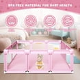 thumbnail image 4 of Baby Playpen Fshibila 188 x 127 cm con malla suave y transpirable rosa, 4 of 7