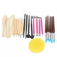 thumbnail image 1 of Cake Rubber Pen Brush Kit 24pcs Ball Stylus Dotting Tools Clay Pottery Modeling Set, Wood Sculpture Cutter, For DIY Pottery Sculpture, 1 of 8