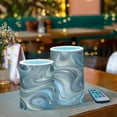 thumbnail image 6 of 2 PCS Flameless Candles with Remote Timer LED Battery Operated Flickering Candle Light for Wedding Table Home Decoration Gifts Swirling Metal and Marble Pattern, 6 of 7