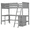 Gray, variant on Tcbosik Loft Bed Twin Size, Bed Frame with Desk and Storage Shelves, Inclined Ladder and Safety Guardrail, Wood Slats Support, Easy Assembly, White