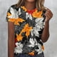 thumbnail image 2 of Tops Y Blusas de las Mujeres Estampadas Cuello Redondo Manga Corta, Poliéster Casual Top para Diario, Fiesta Y Todas las Estaciones, 2 of 5
