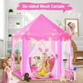thumbnail image 2 of Princess Tent Girls Large Playhouse Kids Castle Play Tent with Star Lights Toy for Children Indoor and Outdoor Games, 55'' x 53'' (DxH), 2 of 7