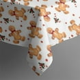 thumbnail image 5 of White Christmas Gingerbread Man Pattern Square Tablecloth,Waterproof Square Table Cover,Wipeable Spillproof Washable Table Cover for Home Kitchen Party Decor 42"X42"(107x107cm), 5 of 6