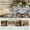 thumbnail image 6 of Round Outdoor Tablecloth with Umbrella Hole and Zipper, Indigo Blue Coastal Starfish Tablecloth with Elastic Waterproof, Ocean Sea Shells Nautical Marine Patio Table Covers for 36" - 44" Pool Tables, 6 of 9