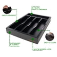 thumbnail image 4 of Organizador de cajones Oridom expandible de bambú para cocina, color negro, 4 of 8