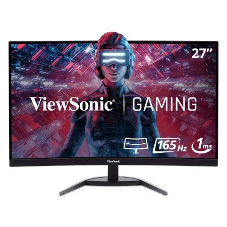 ViewSonic OMNI VX2768-PC-MHD 27 Inch Curved 1080p 1ms 165Hz Gaming Monitor with FreeSync Premium, Eye Care, HDMI and Display Port